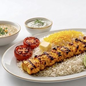 Saffron Grilled Tender Chicken Chunks With rice (Breast)