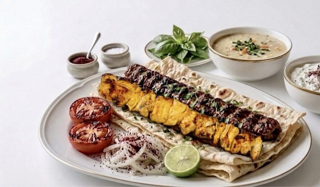 Mixed Kebab(Vaziri) With bread
